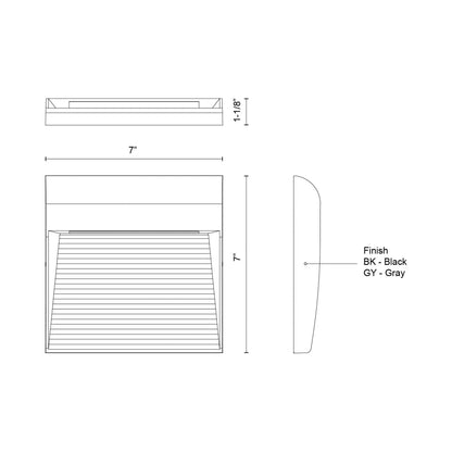 Casa Outdoor LED Wall Light - line drawing.