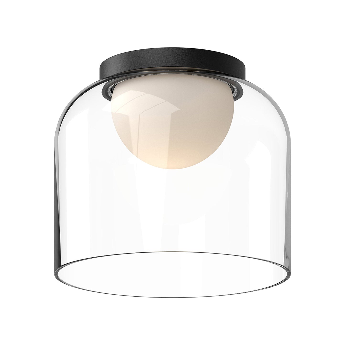 Cedar LED Flush Mount Ceiling Light in Black (Small).