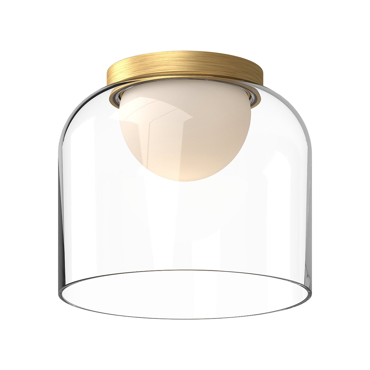 Cedar LED Flush Mount Ceiling Light in Brushed Gold (Small).