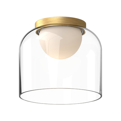 Cedar LED Flush Mount Ceiling Light in Brushed Gold (Small).