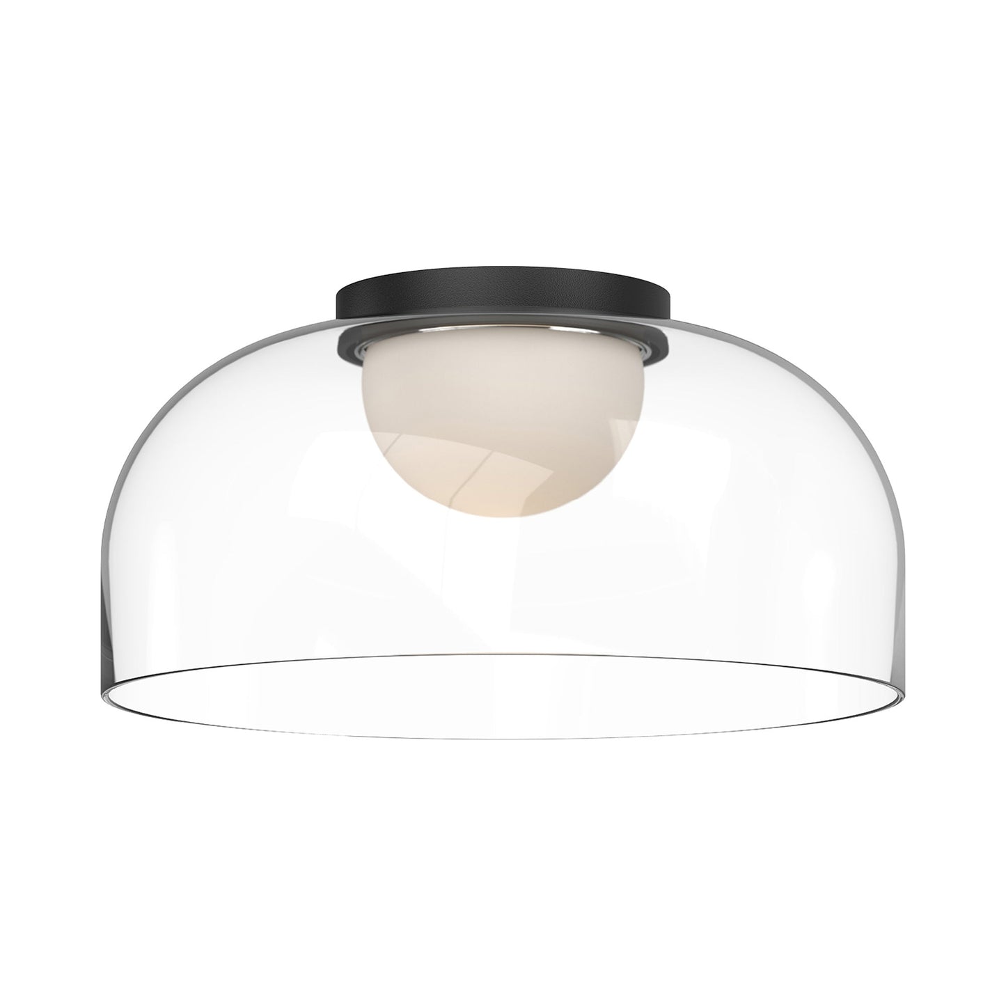 Cedar LED Flush Mount Ceiling Light in Black (Large).
