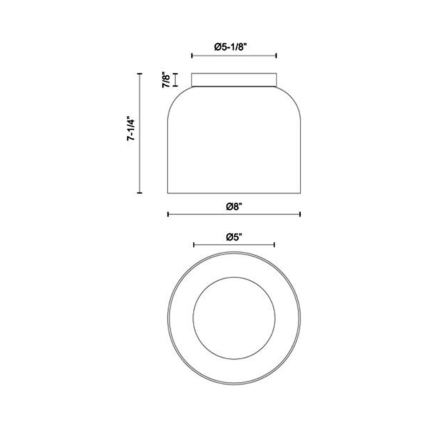 Cedar LED Flush Mount Ceiling Light - line drawing.