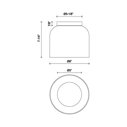 Cedar LED Flush Mount Ceiling Light - line drawing.