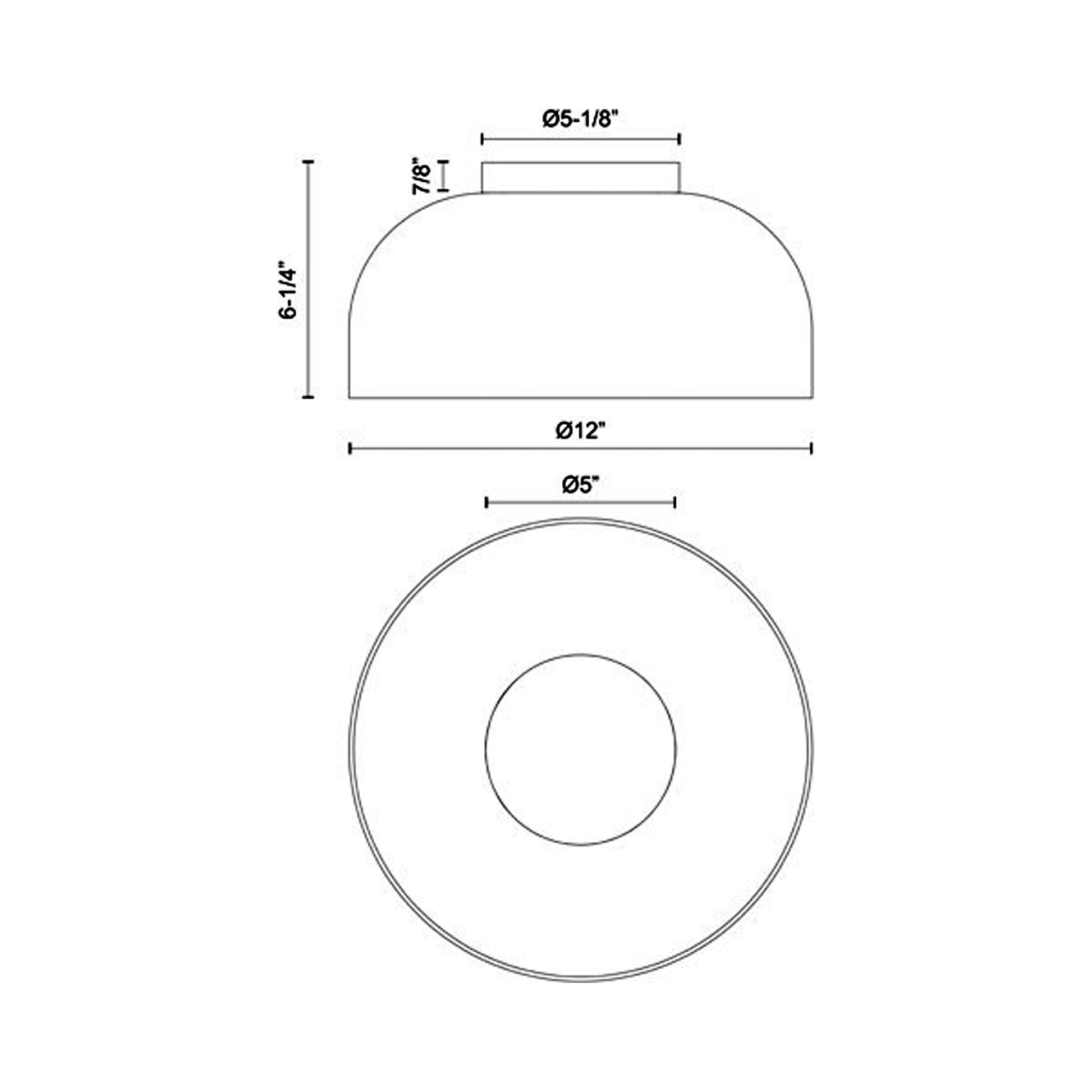 Cedar LED Flush Mount Ceiling Light - line drawing.