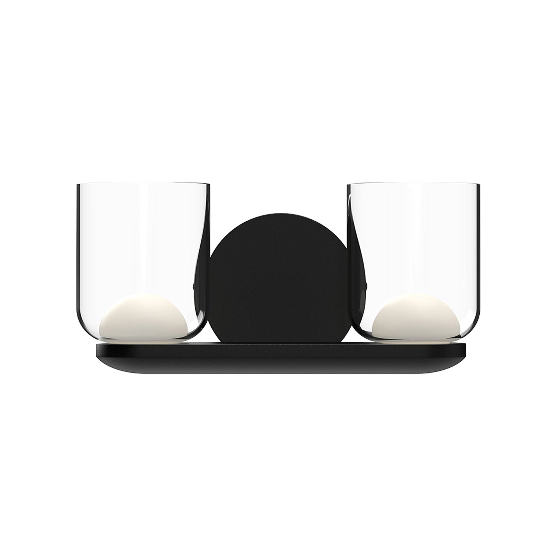 Cedar LED Vanity Wall Light in Black (2-Light).