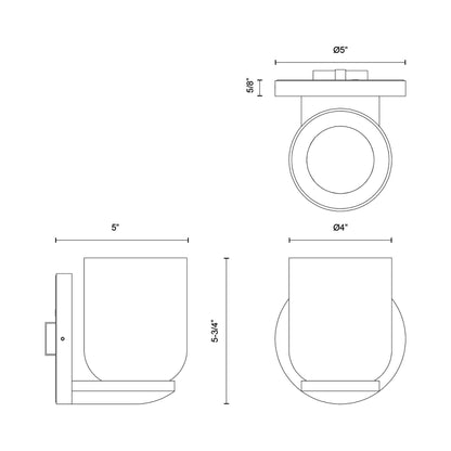 Cedar LED Wall Light - line drawing.