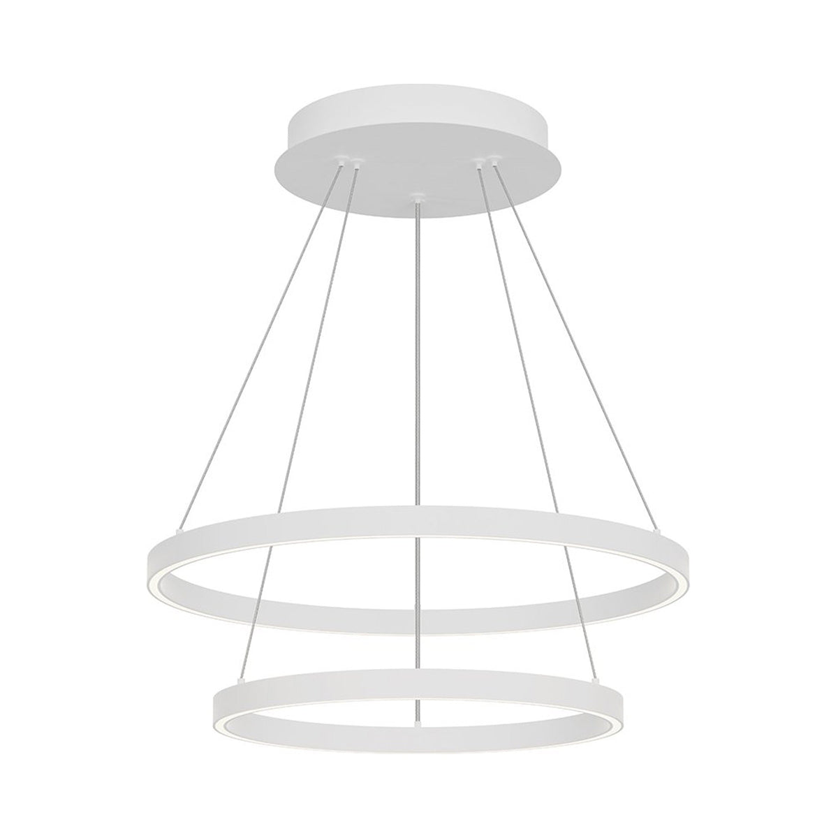 Cerchio LED Chandelier in White (2-Tier/Small).
