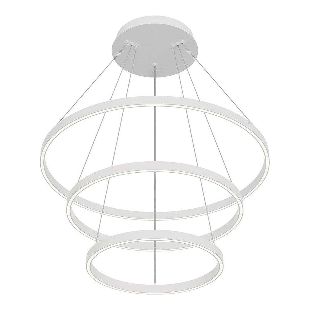 Cerchio LED Chandelier in White (3-Tier/Large).
