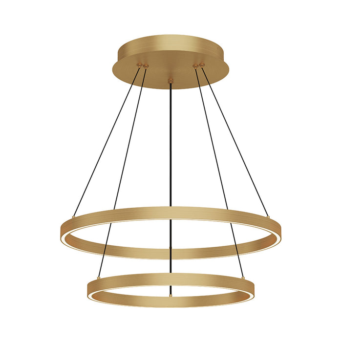 Cerchio LED Chandelier in Brushed Gold (2-Tier/Small).