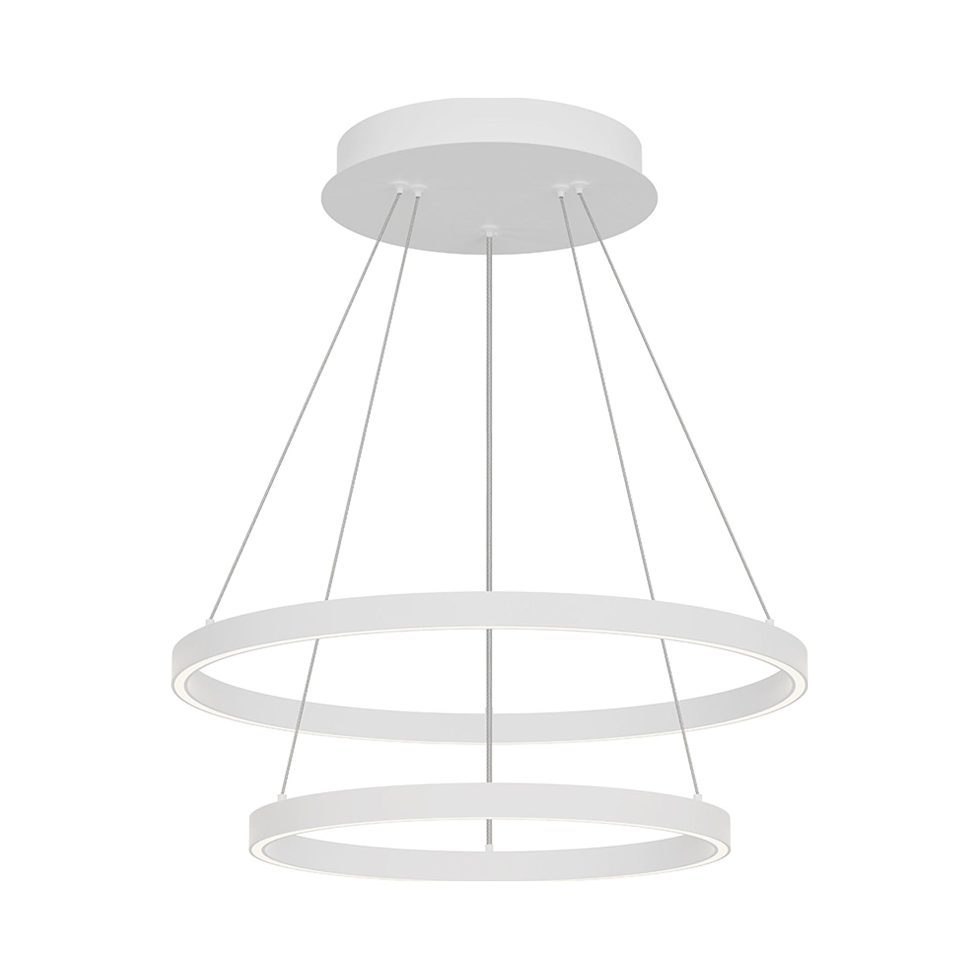 Cerchio LED Chandelier in White (2-Tier/Small).