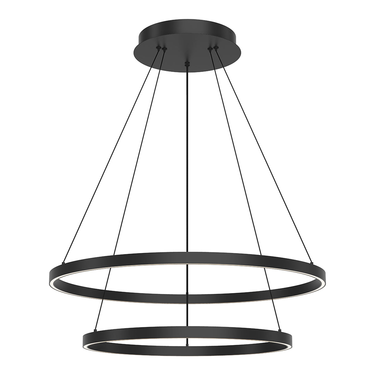 Cerchio LED Chandelier in Black (2-Tier/Large).