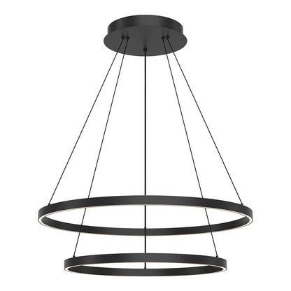 Cerchio LED Chandelier in Black (2-Tier/Large).