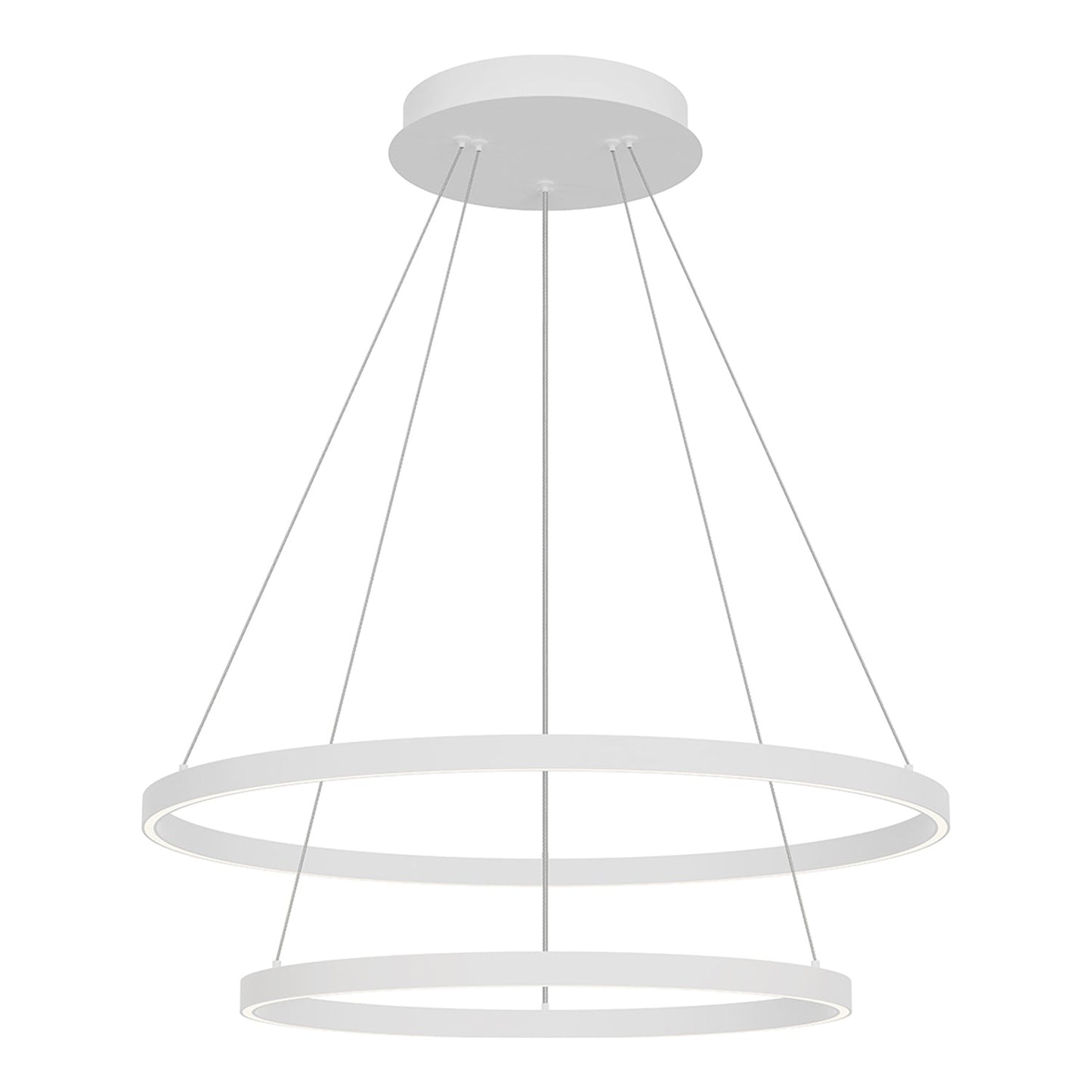 Cerchio LED Chandelier in White (2-Tier/Large).