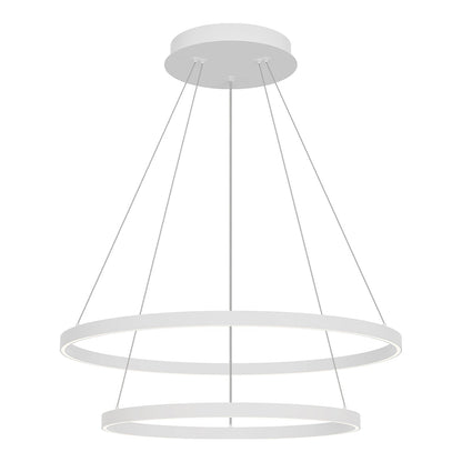 Cerchio LED Chandelier in White (2-Tier/Large).