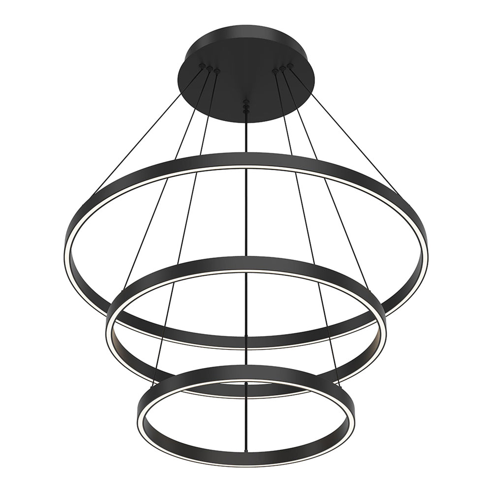 Cerchio LED Chandelier in Black (3-Tier/Large).