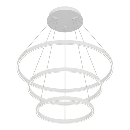 Cerchio LED Chandelier in White (3-Tier/Large).