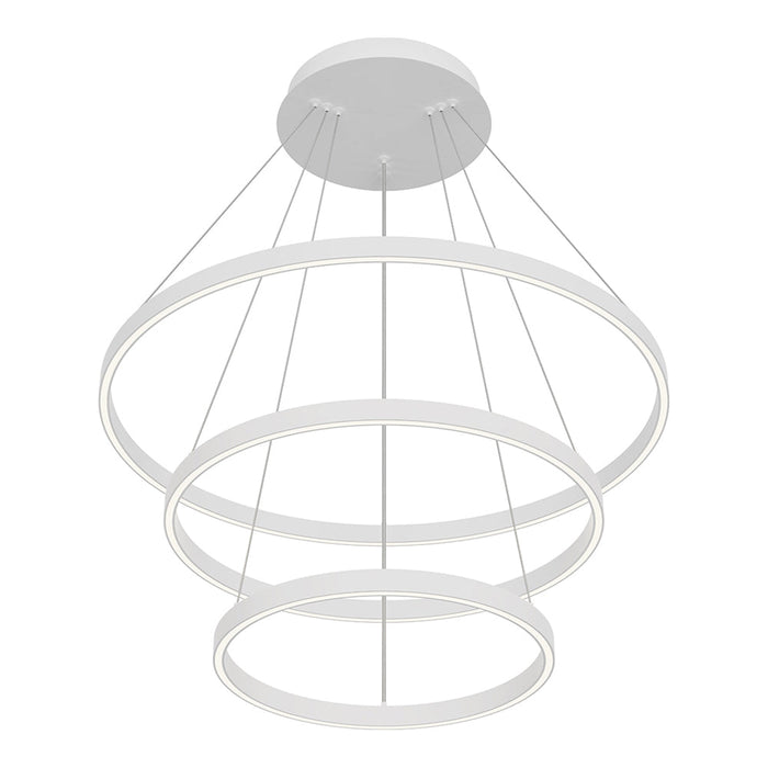 Cerchio LED Chandelier in White (3-Tier/Large).