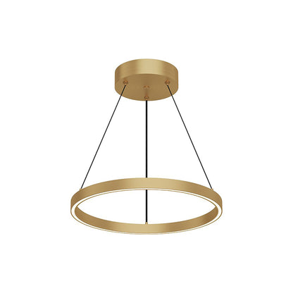 Cerchio LED Pendant Light in Brushed Gold (17.75-Inch).