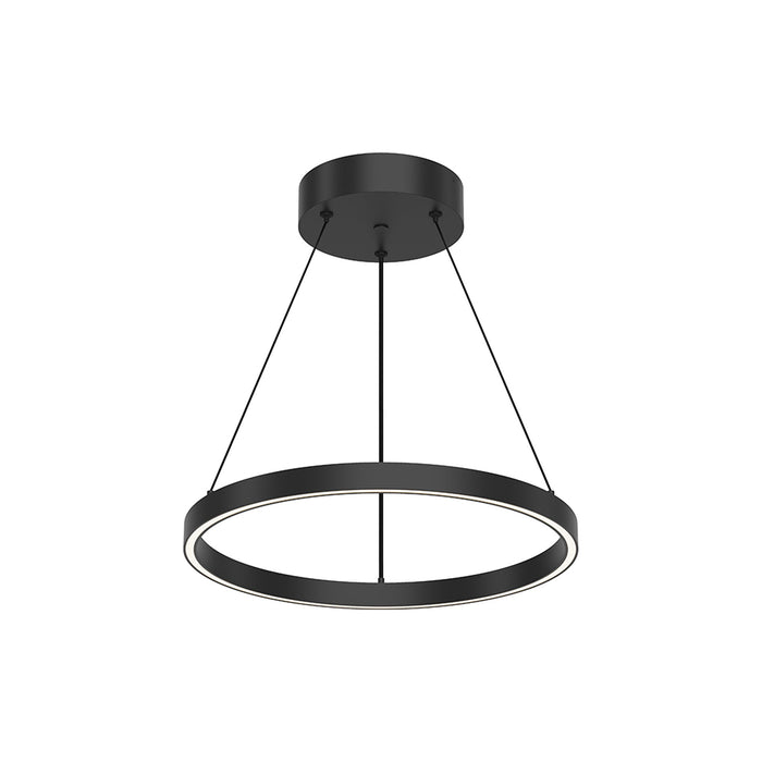 Cerchio LED Pendant Light in Black (17.75-Inch).