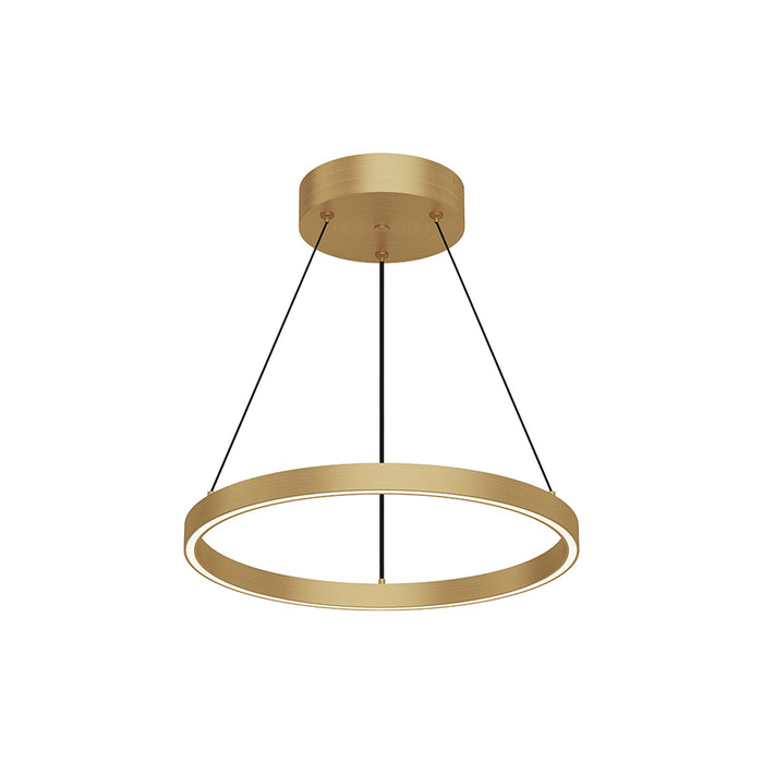 Cerchio LED Pendant Light in Brushed Gold (17.75-Inch).