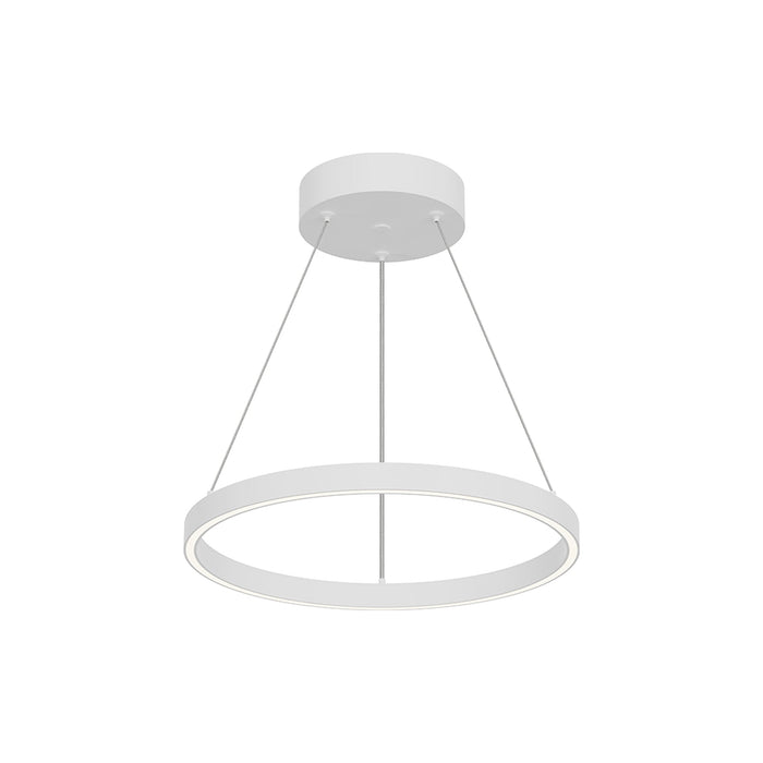 Cerchio LED Pendant Light in White (17.75-Inch).