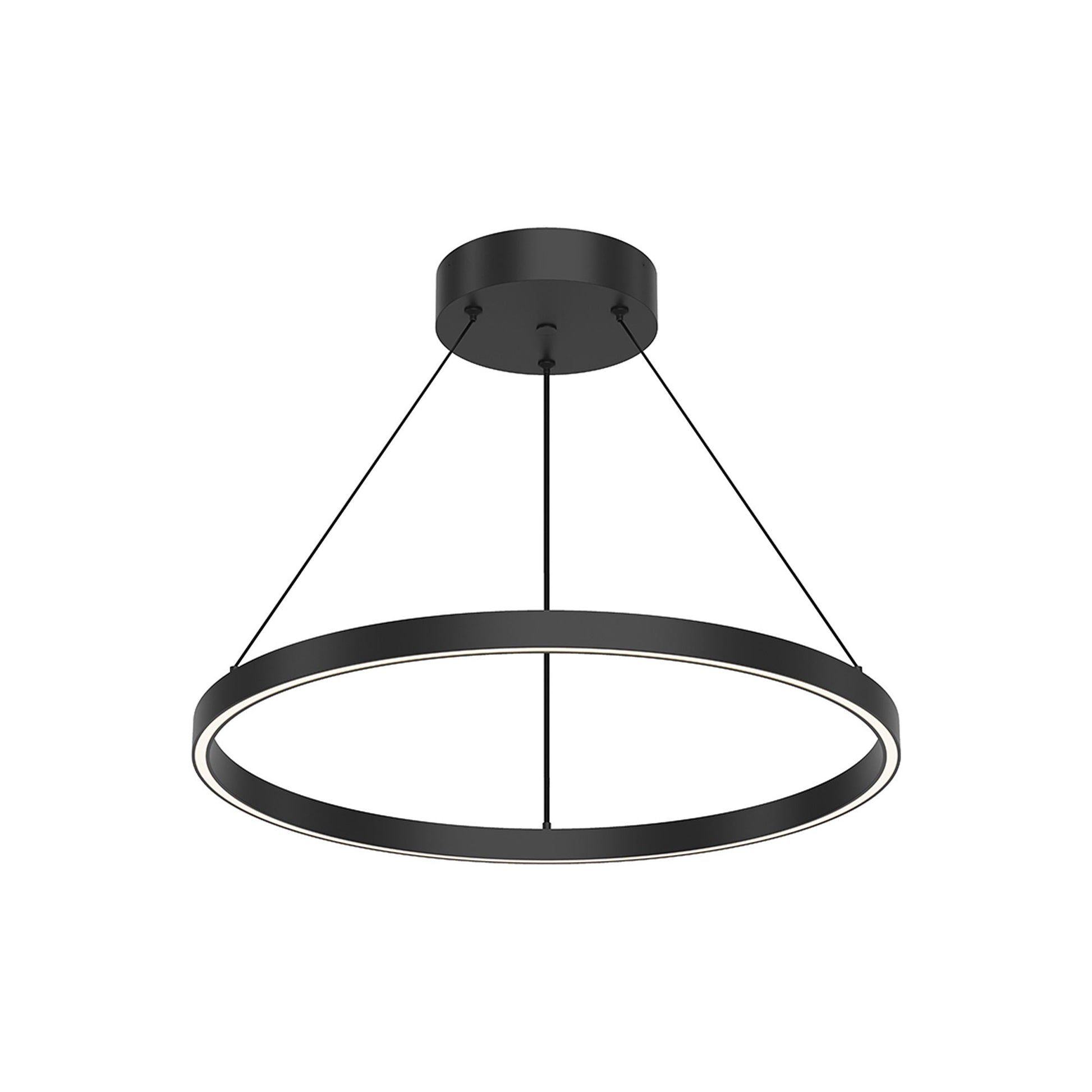 Cerchio LED Pendant Light in Black (23.63-Inch).