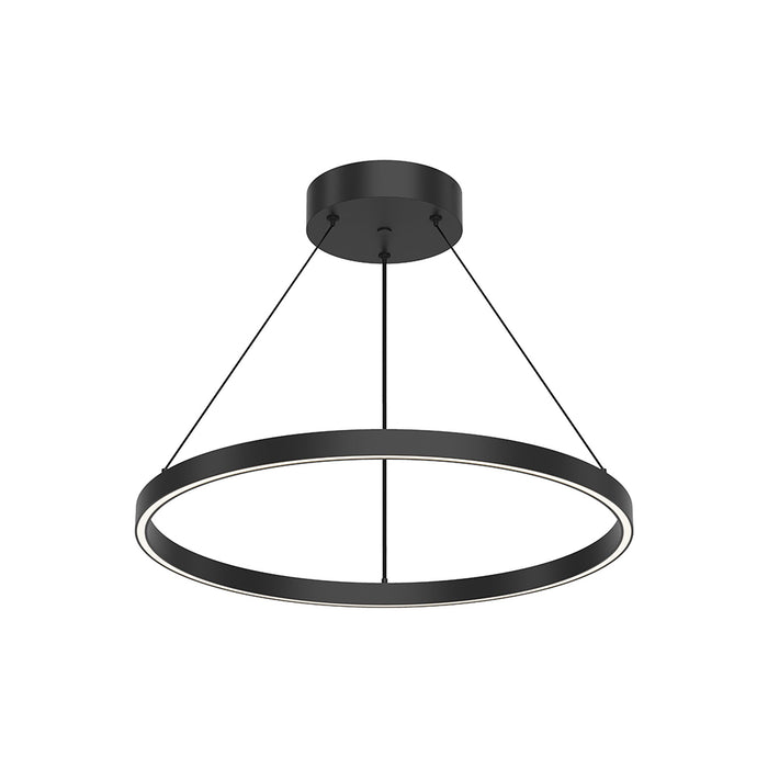 Cerchio LED Pendant Light in Black (23.63-Inch).