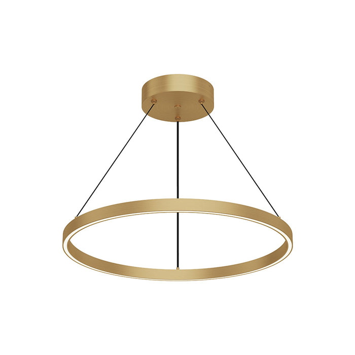 Cerchio LED Pendant Light in Brushed Gold (23.63-Inch).