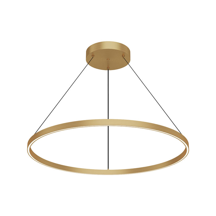 Cerchio LED Pendant Light in Brushed Gold (35.38-Inch).