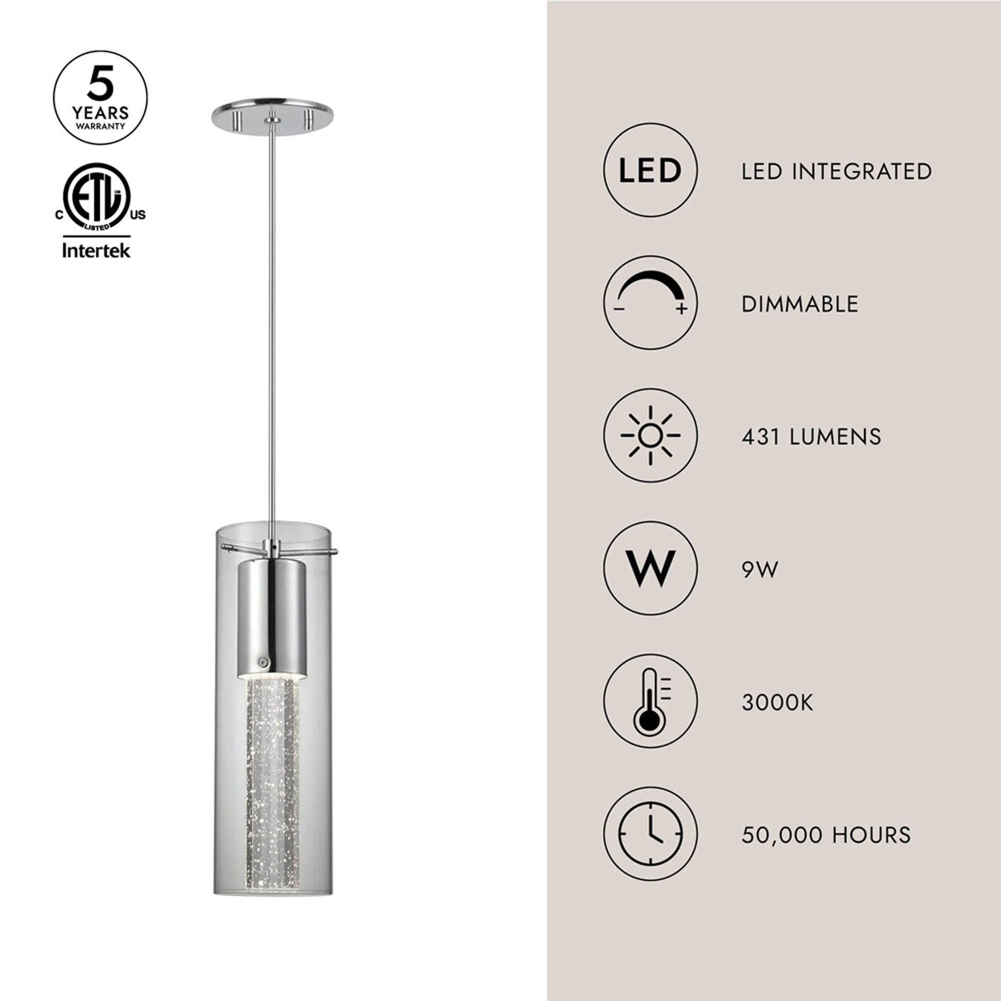 Champagne LED Pendant Light in Detail.