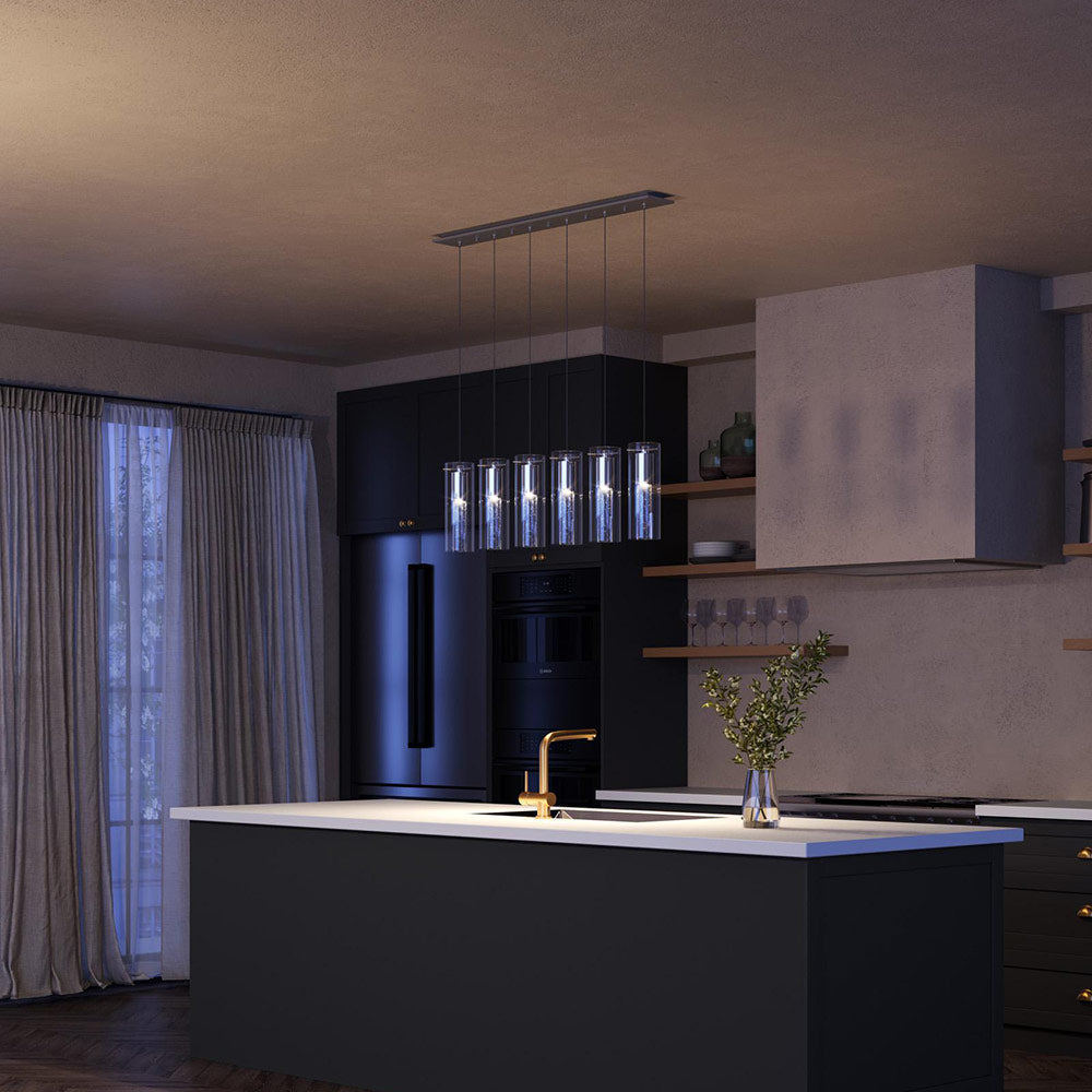 Champagne Multi Light LED Pendant Light in kitchen.