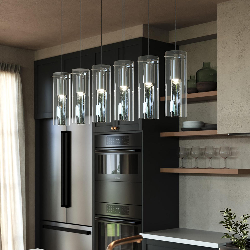 Champagne Multi Light LED Pendant Light in kitchen.