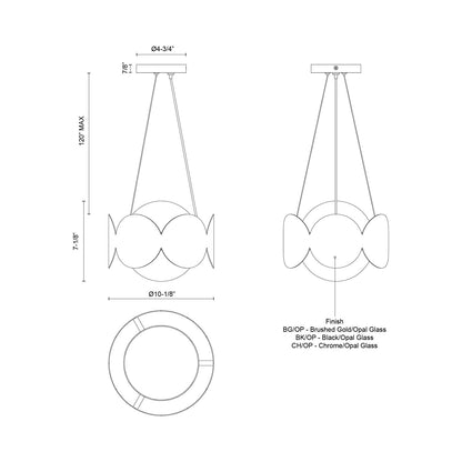 Ciel Chandelier - line drawing.