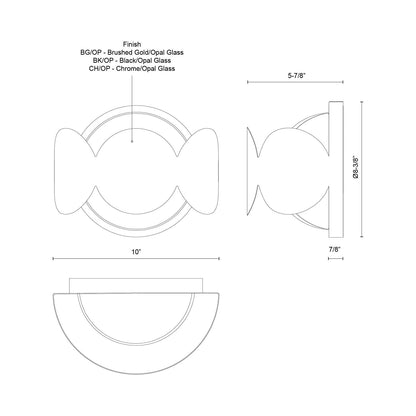 Ciel Wall Light - line drawing.