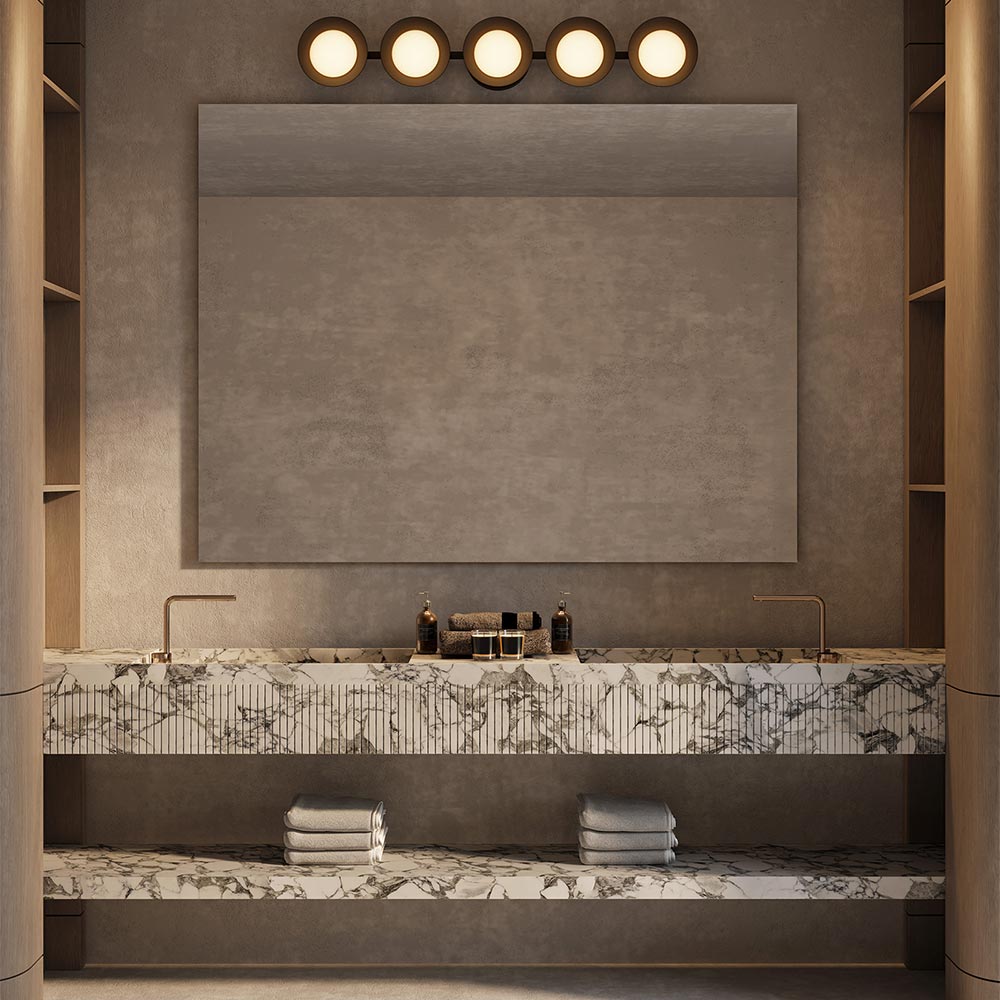 Cleo LED Bath Vanity Light in bathroom.