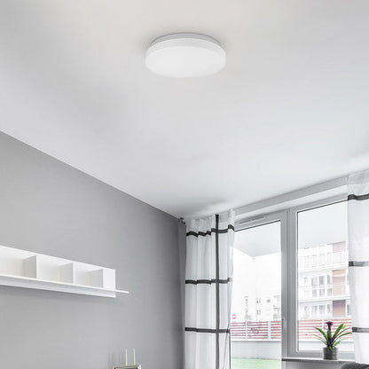 Collins LED Flush Mount Ceiling Light in living room.