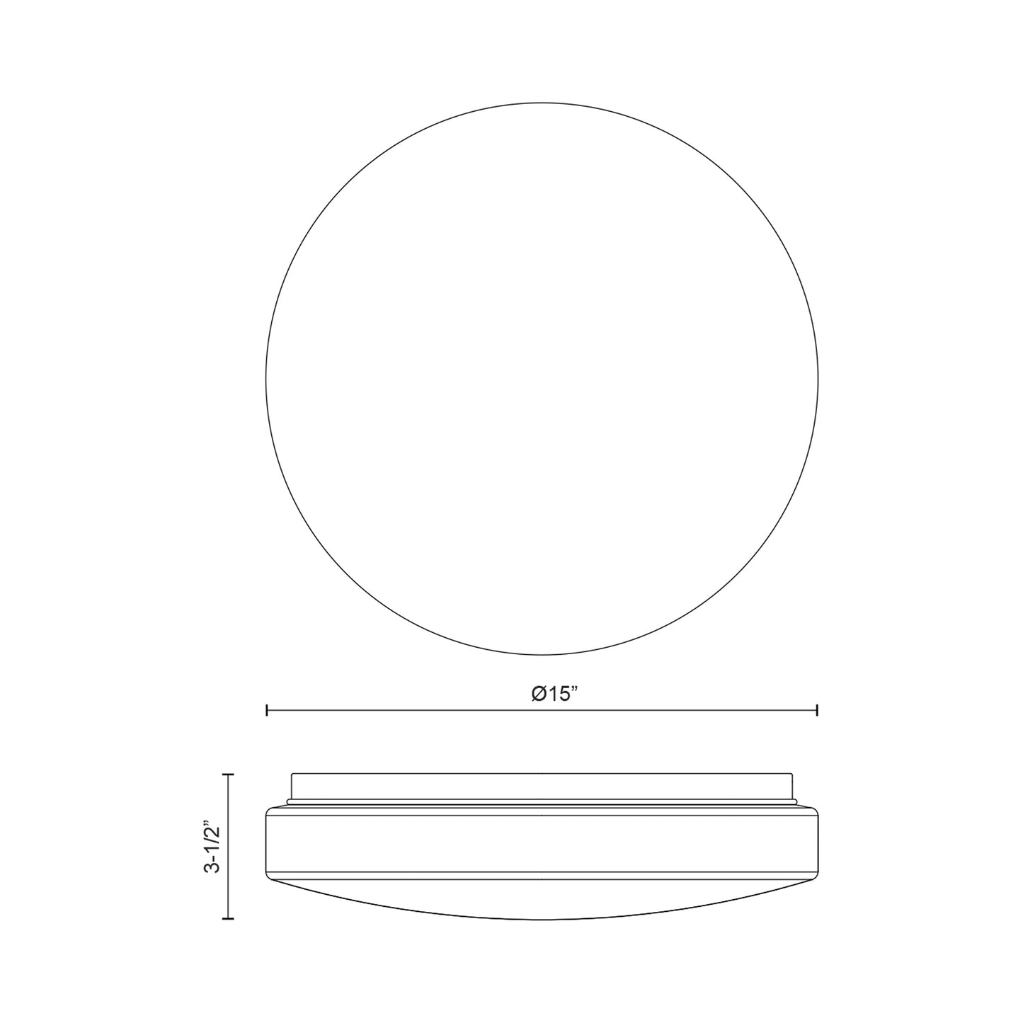 Collins LED Flush Mount Ceiling Light - line drawing.
