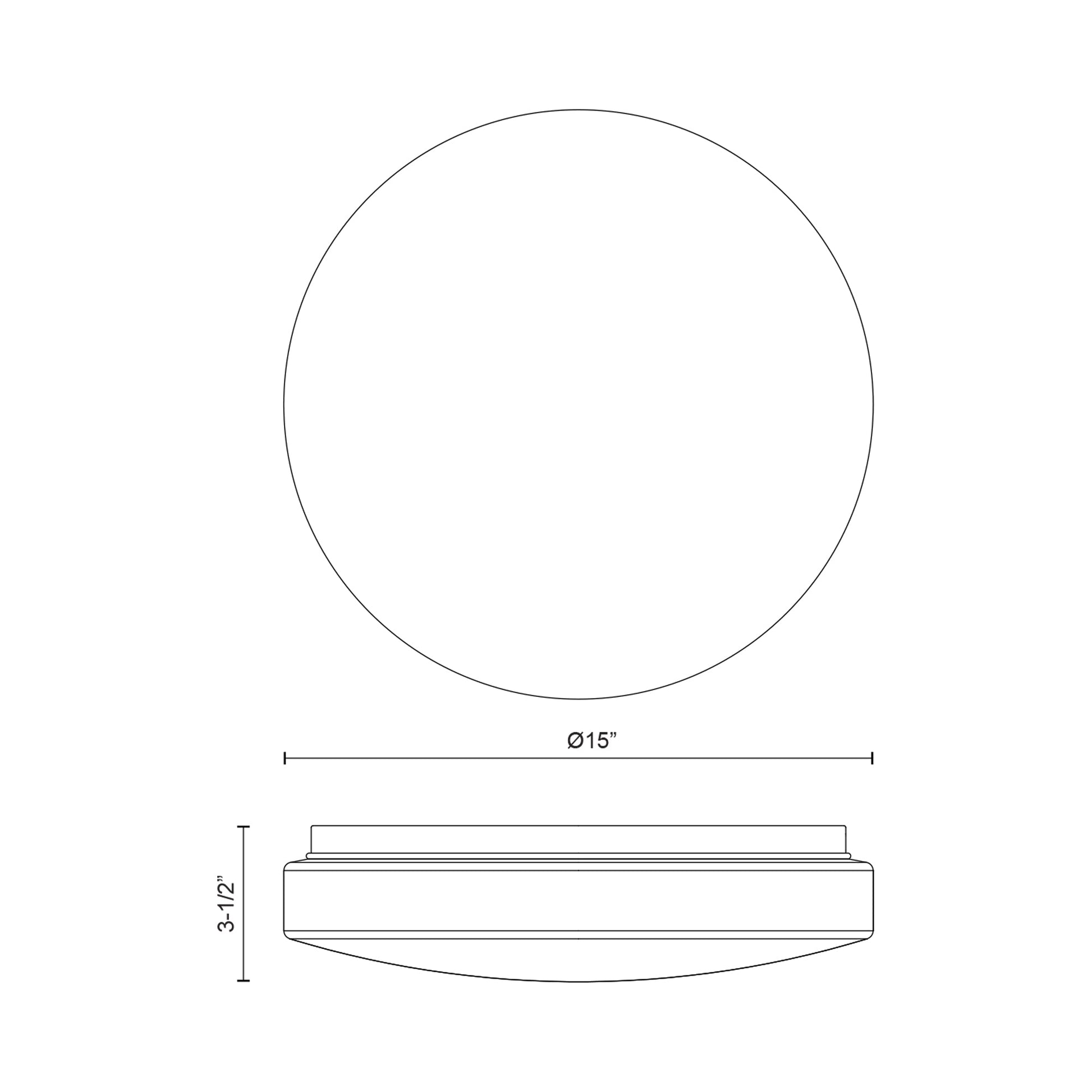 Collins LED Flush Mount Ceiling Light - line drawing.