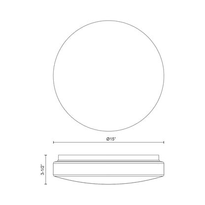 Collins LED Flush Mount Ceiling Light - line drawing.