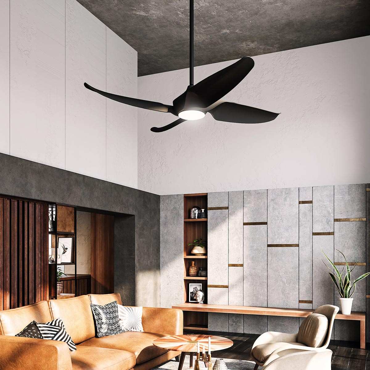 Coronado LED Ceiling Fan in living room.