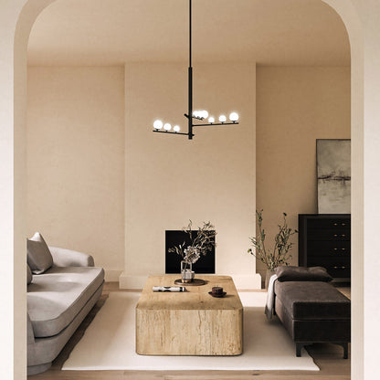 Cypress LED Chandelier in living room.
