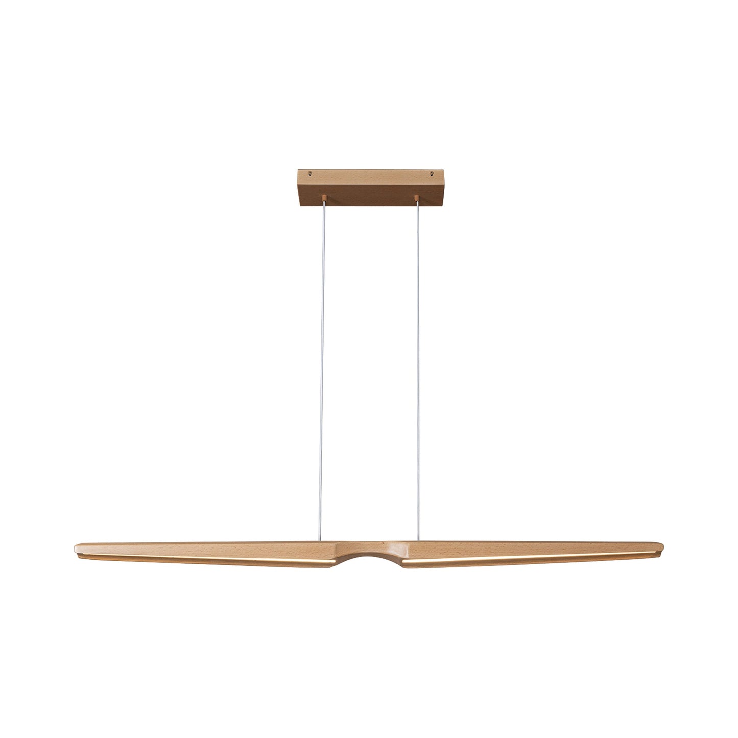 Dakota Linear LED Pendant Light in Beech Wood.