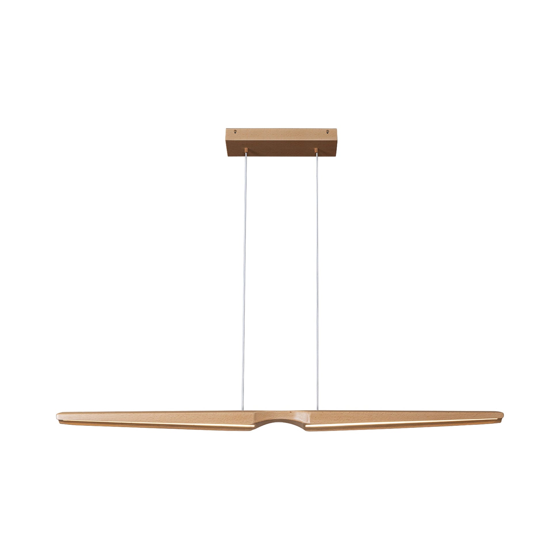 Dakota Linear LED Pendant Light in Beech Wood.