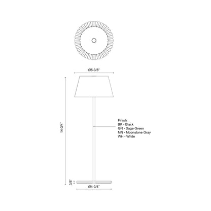 Dario LED Table Lamp - line drawing.