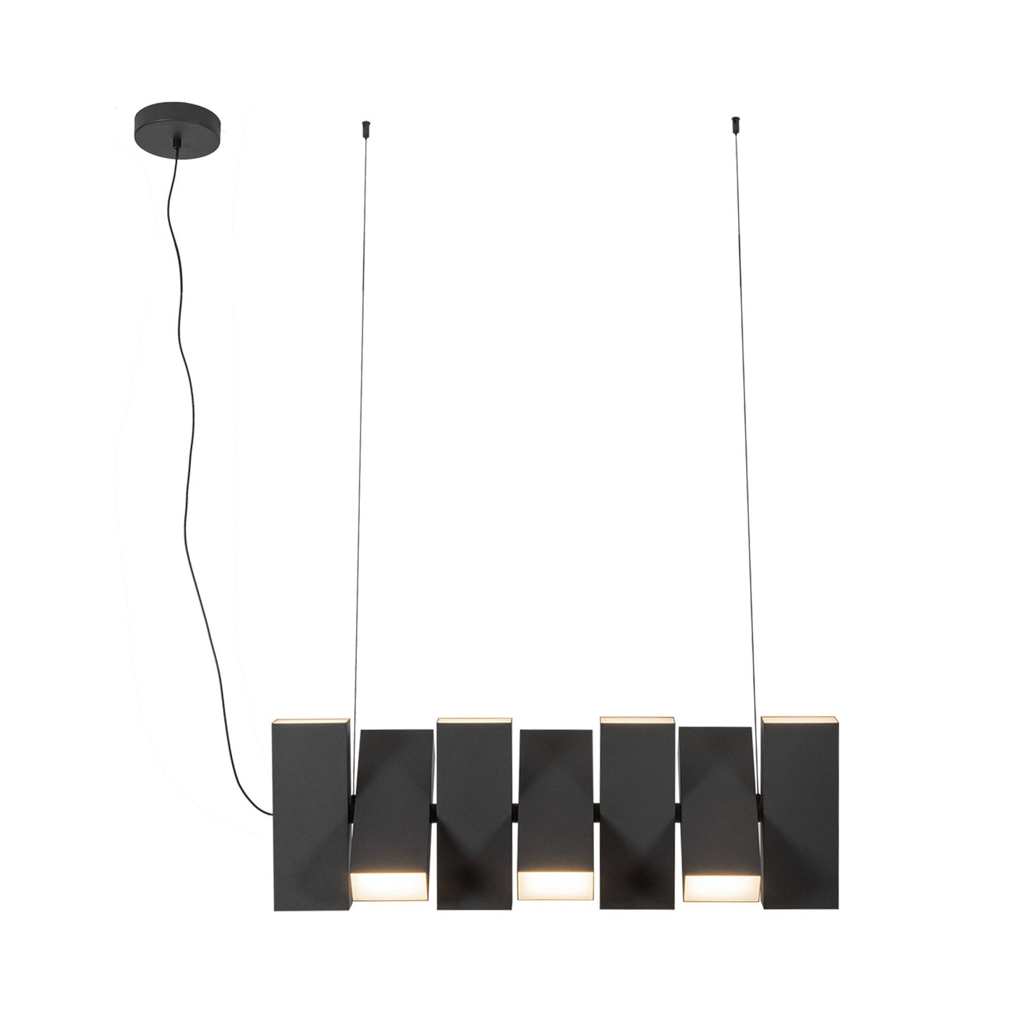 Domino Linear LED Pendant Light in Black.