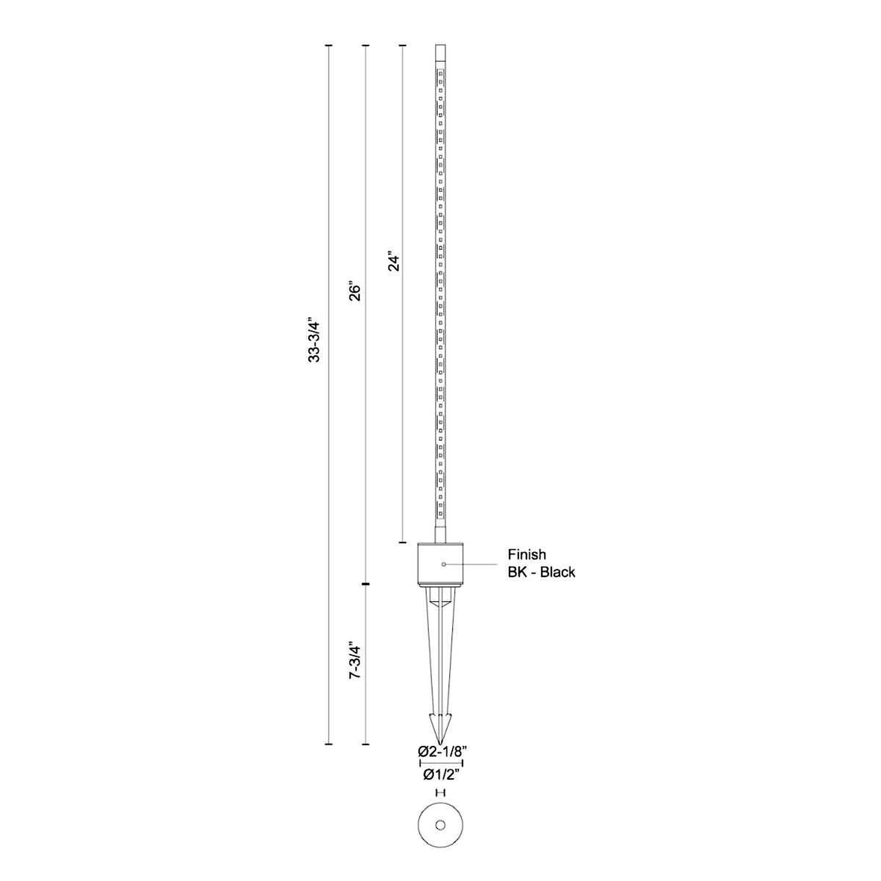 Dorian Outdoor LED Landscape Light - line drawing.