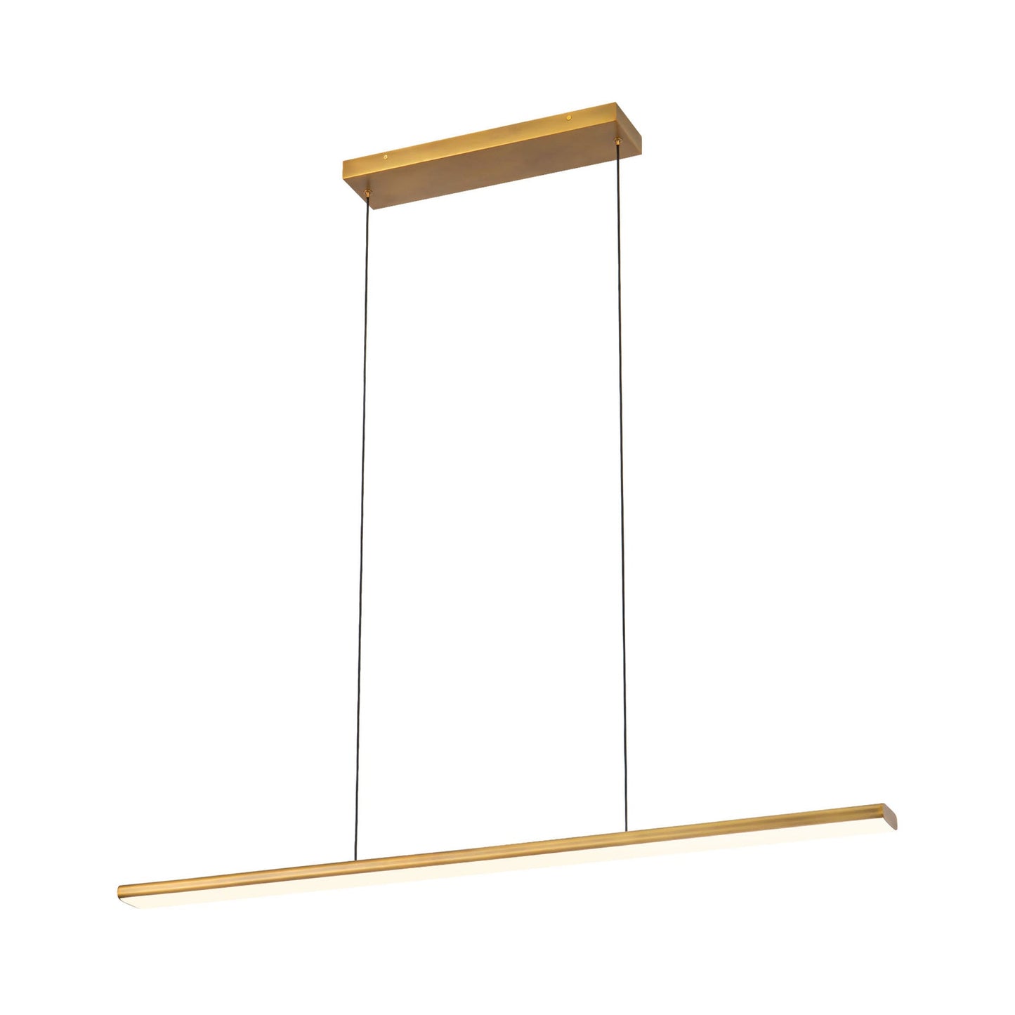 Drift Linear LED Pendant Light in Vintage Brass.