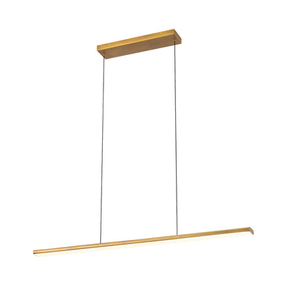 Drift Linear LED Pendant Light in Vintage Brass.