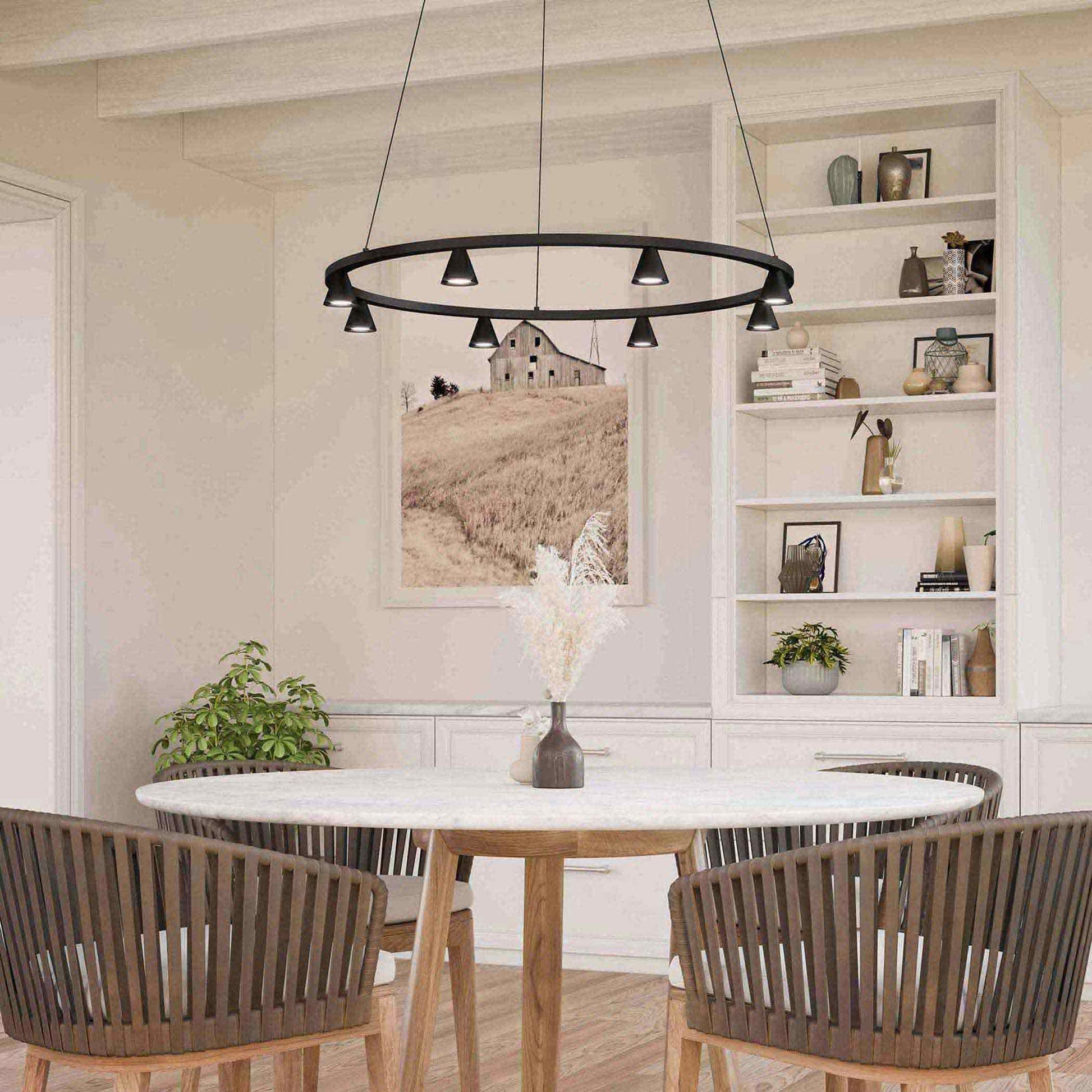 Dune LED Chandelier in living room.