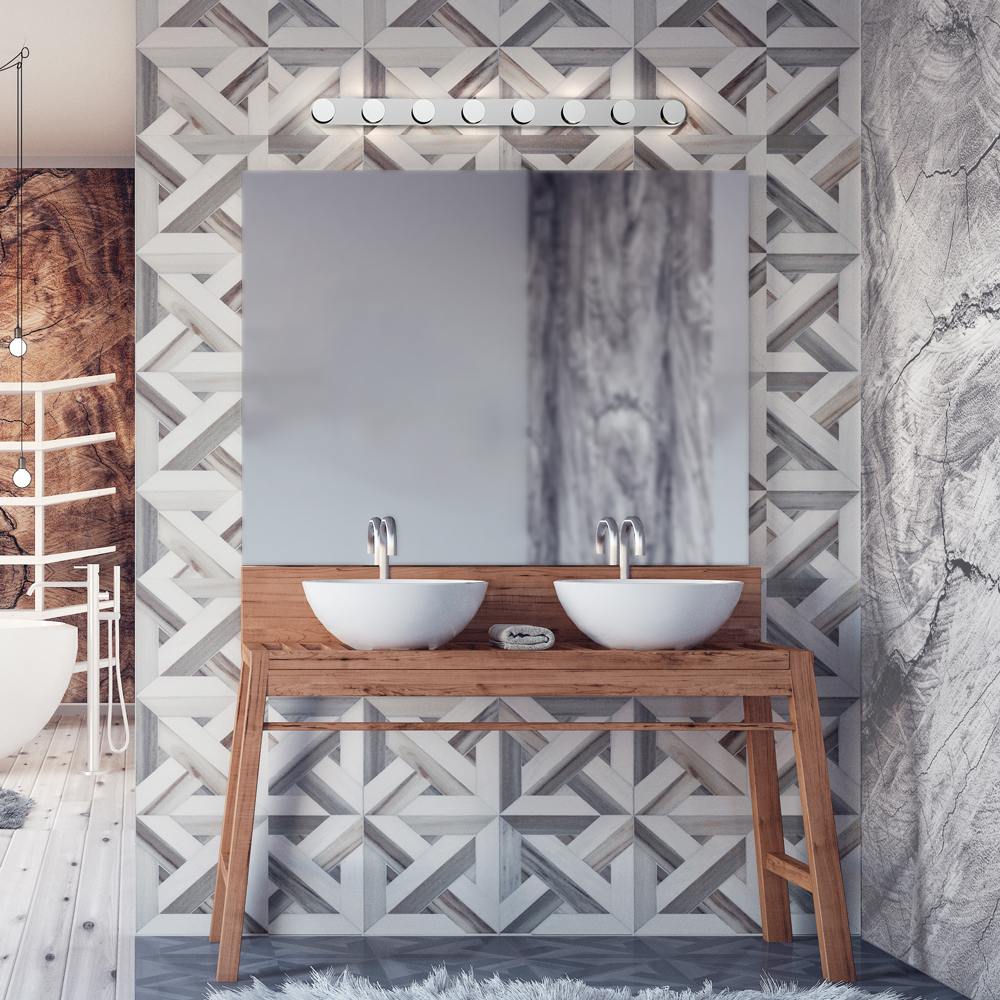 Edna LED Vanity Wall Light in bathroom.
